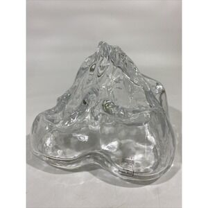 Vintage SEA Glasbruck Sweden Heavy Glacier Tea Light  candle holder Renate Stock